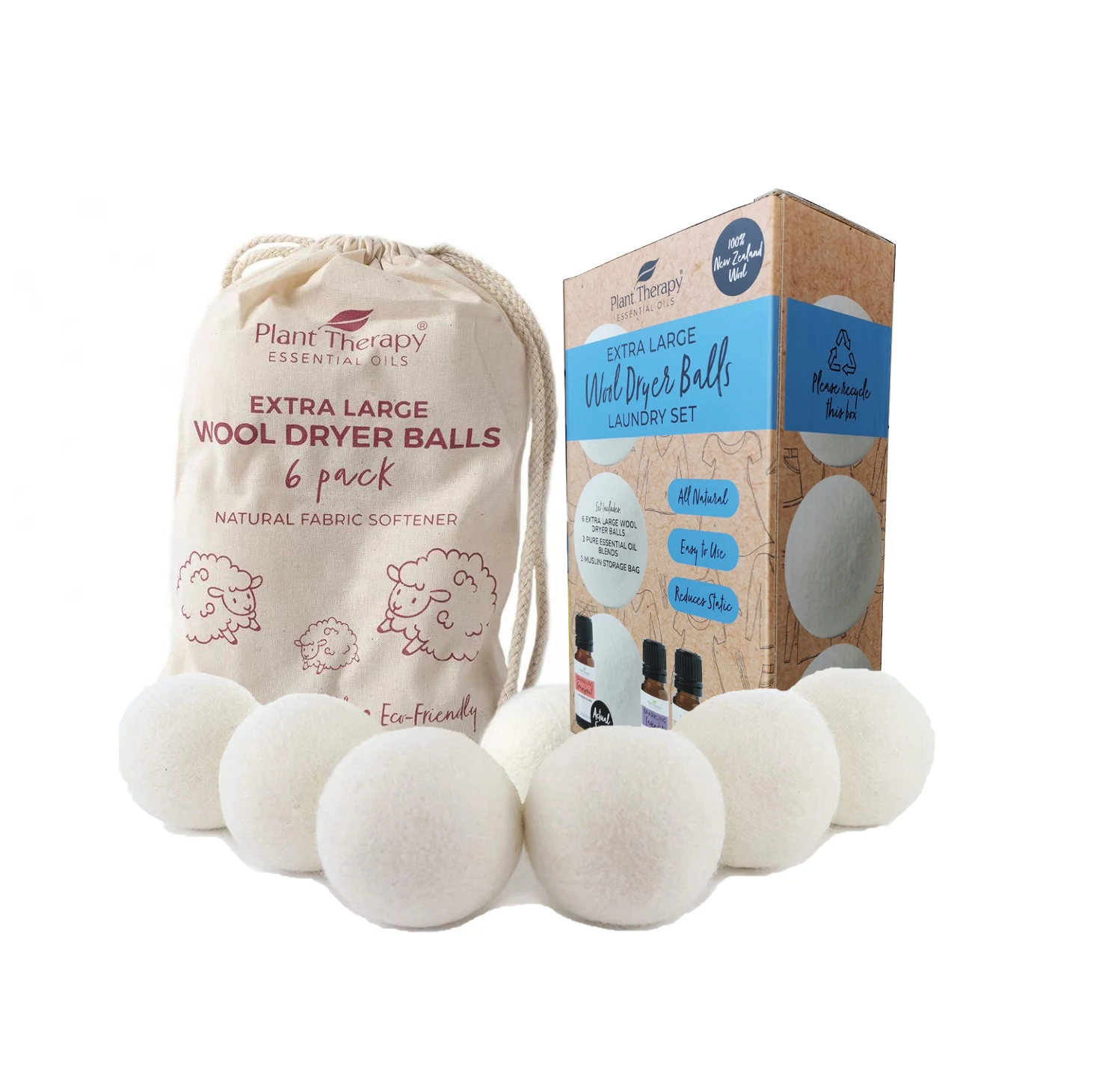 100% Pure New Zealand Organic Wool Balls Dryer Balls Washing Machine Accessory Reusable Washer Laundry Balls