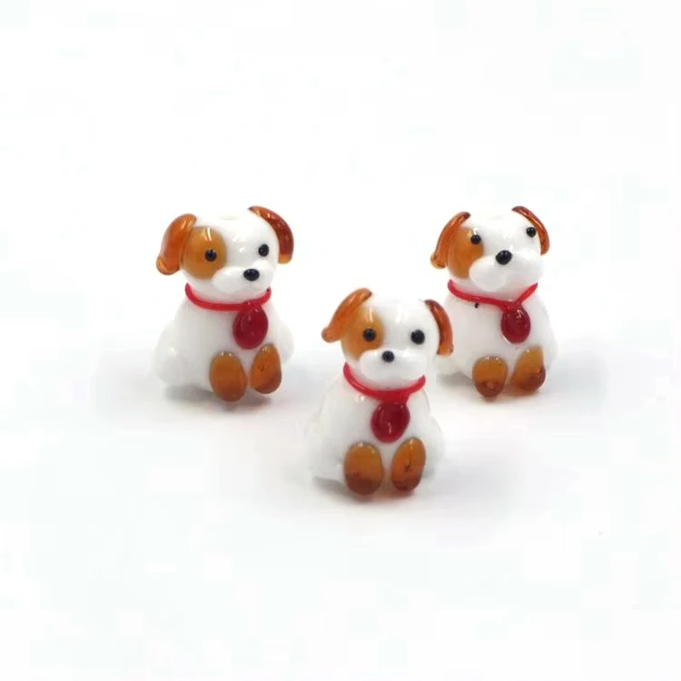 Handcrafted Murano glass dog beads for poultry animals can be customized