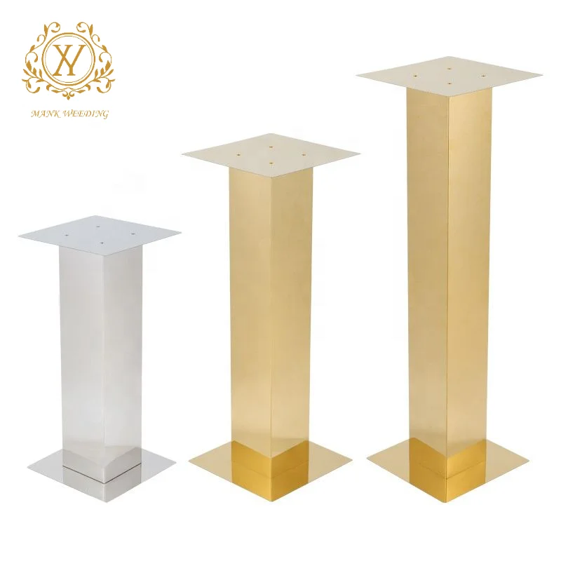 Wedding Flower Stand Column Stainless Steel Decorative Flower Stand For Wedding Center Hotel Table Wedding Road Guide