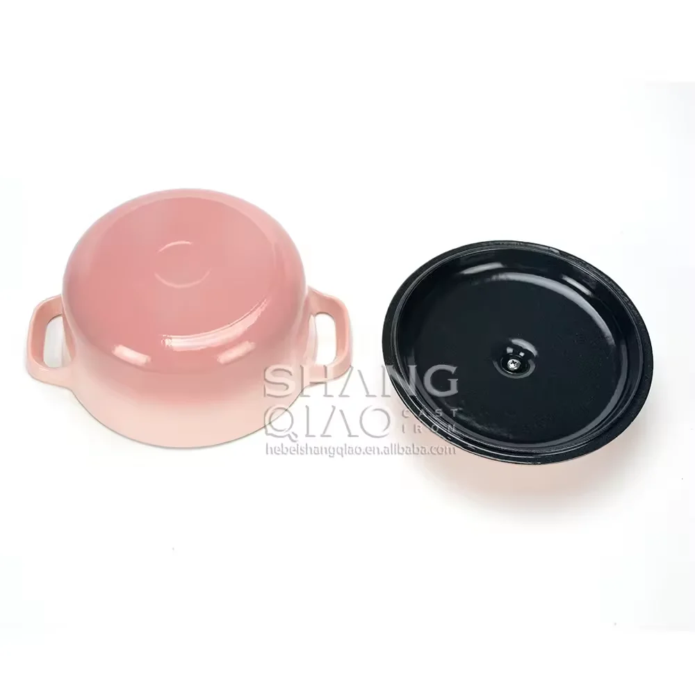 7 inch enameled casserole pot round dutch oven with lid enamel coated premium cast iron stewing pot 18 cm cast iron braise pot