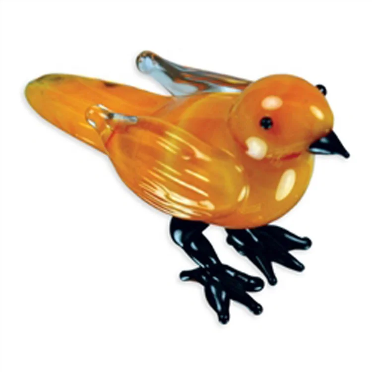 Small Murano Antique Glass Art Sculpture Canary Bird Hand Made Glass Figurine Decoration