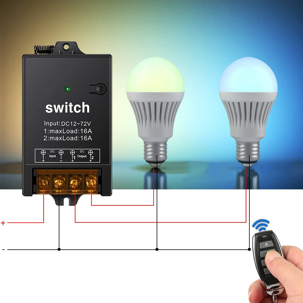 24v relay 12v on off remote control rf 433 light switch wireless 2ch remote control switch 12v dc remote control wireless switch