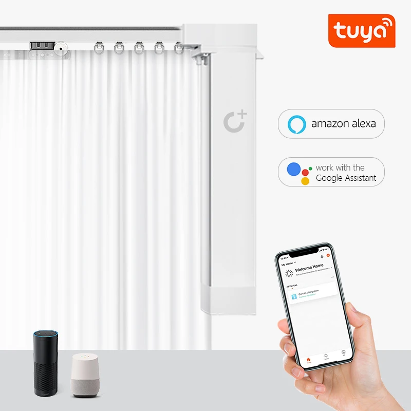 Smart Home Customizable Motorized Curtains Remote Control Electric Automatic Curtain Motor Automatic Curtain Opener