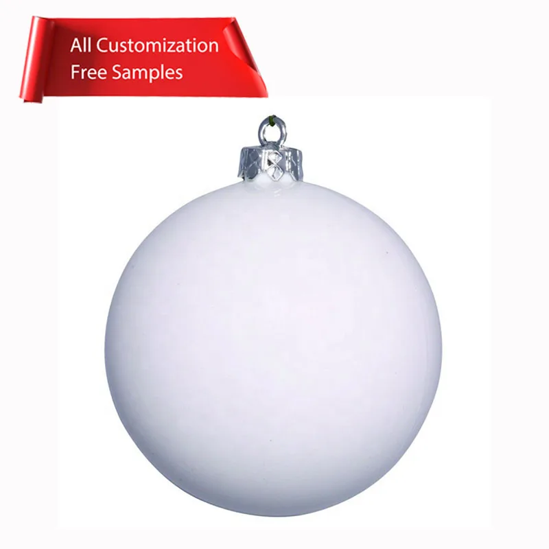 Custom DIY White Decorating Blank Plain White Christmas Sphere Ornaments Christmas Balls