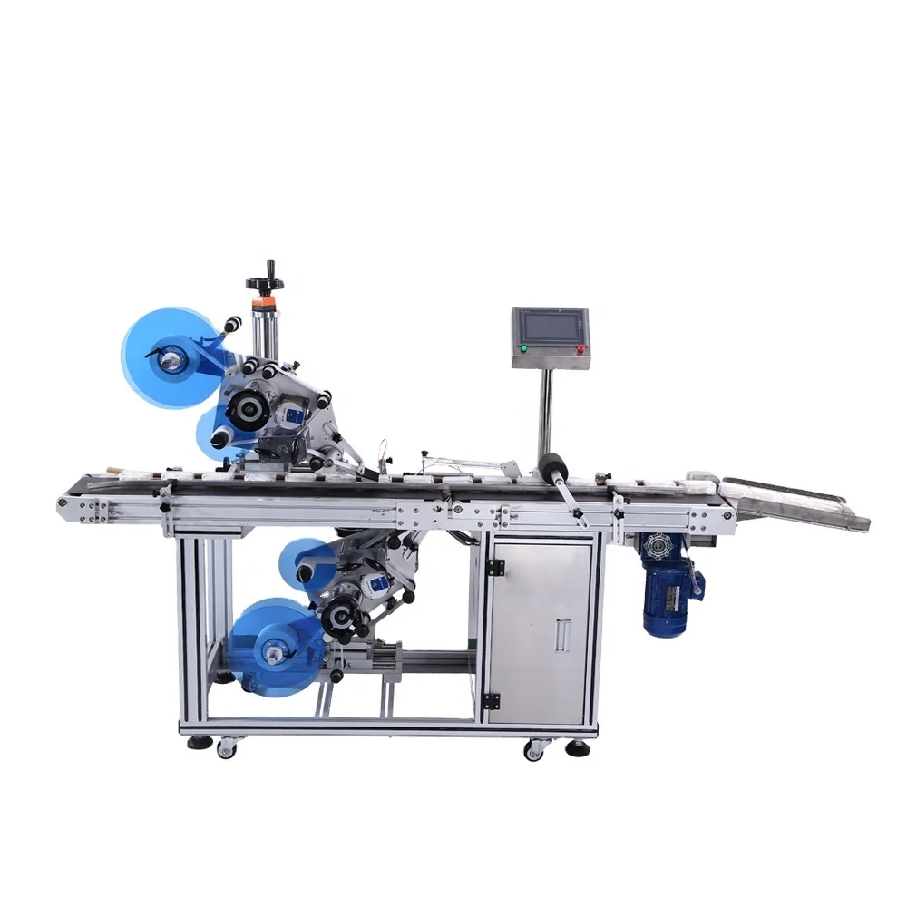 
battery double sides bag lighter top labeling machine 