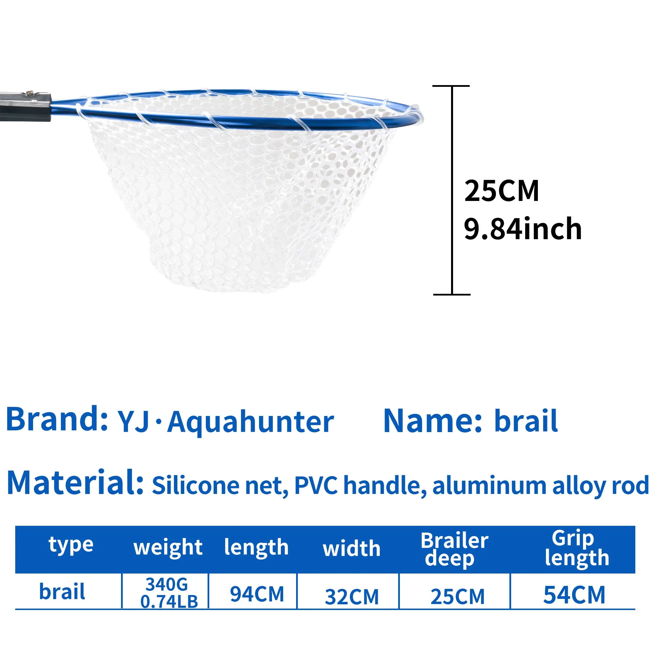 94CM Folding Fish Landing Net Portable Collapsible Fly Fishing long handle landing Net