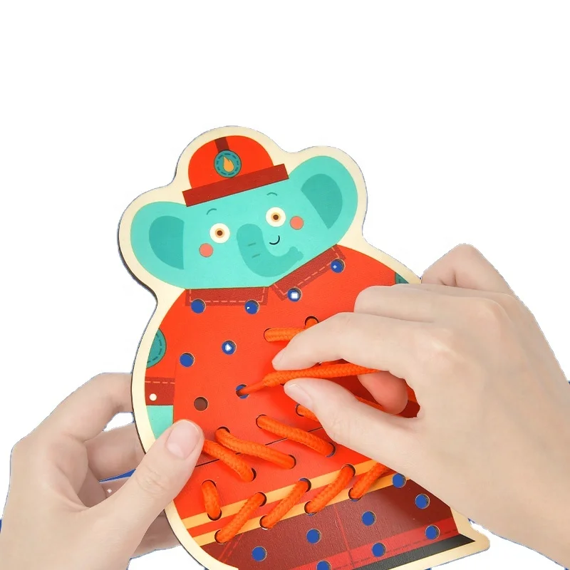 
Mideer Children Early Educational Kids Colorful Cartoon Baby Interesting Animal Careers Threading Sewing Game Paper Toys 