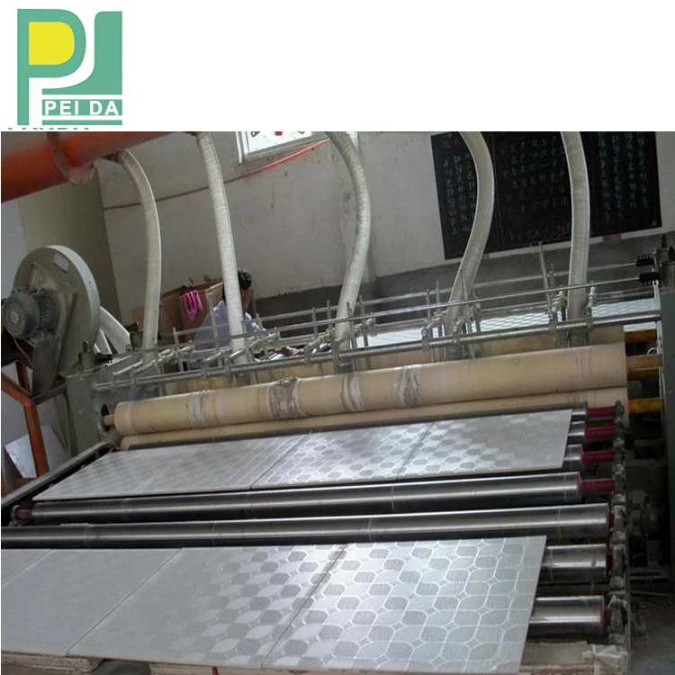 Interior Office Decor PVC Vinyl Coated Gypsum False Plaster Ceiling Tiles  Factory Price