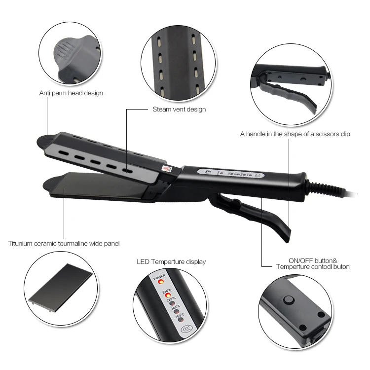 Персонализированный Steampod инструмент для быстрой укладки волос ihongSen, Электрический паровой выпрямитель для волос, плоский утюжок, оптовая продажа