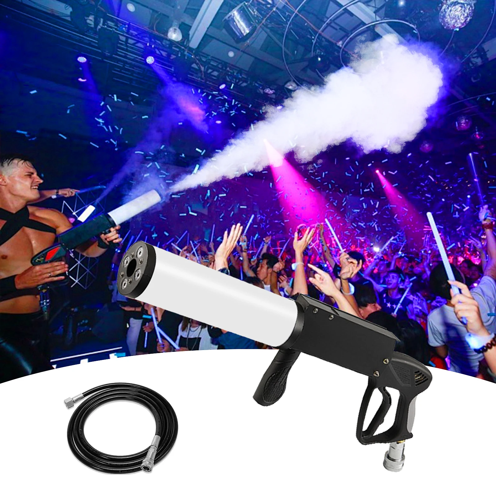 Туман ручной Rgb светодиодный Co2 пушечный пистолет реактивный станок Dj оборудование Dmx струйный распылитель Rgb Led Co2 дымовой пистолет