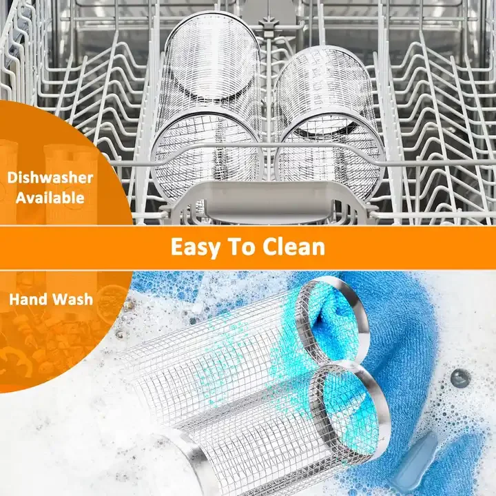 WONDERFUL BBQ cage round barbecue basket outdoor BBQ smoking cage Rolling Grilling Basket