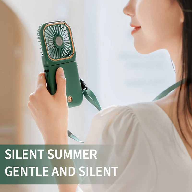 Wholesale 3 Gears Adjustable Mini Fan Portable Rechargeable Hanging Neck Small Fan 3000 mah Power Bank Personal Hand Fans