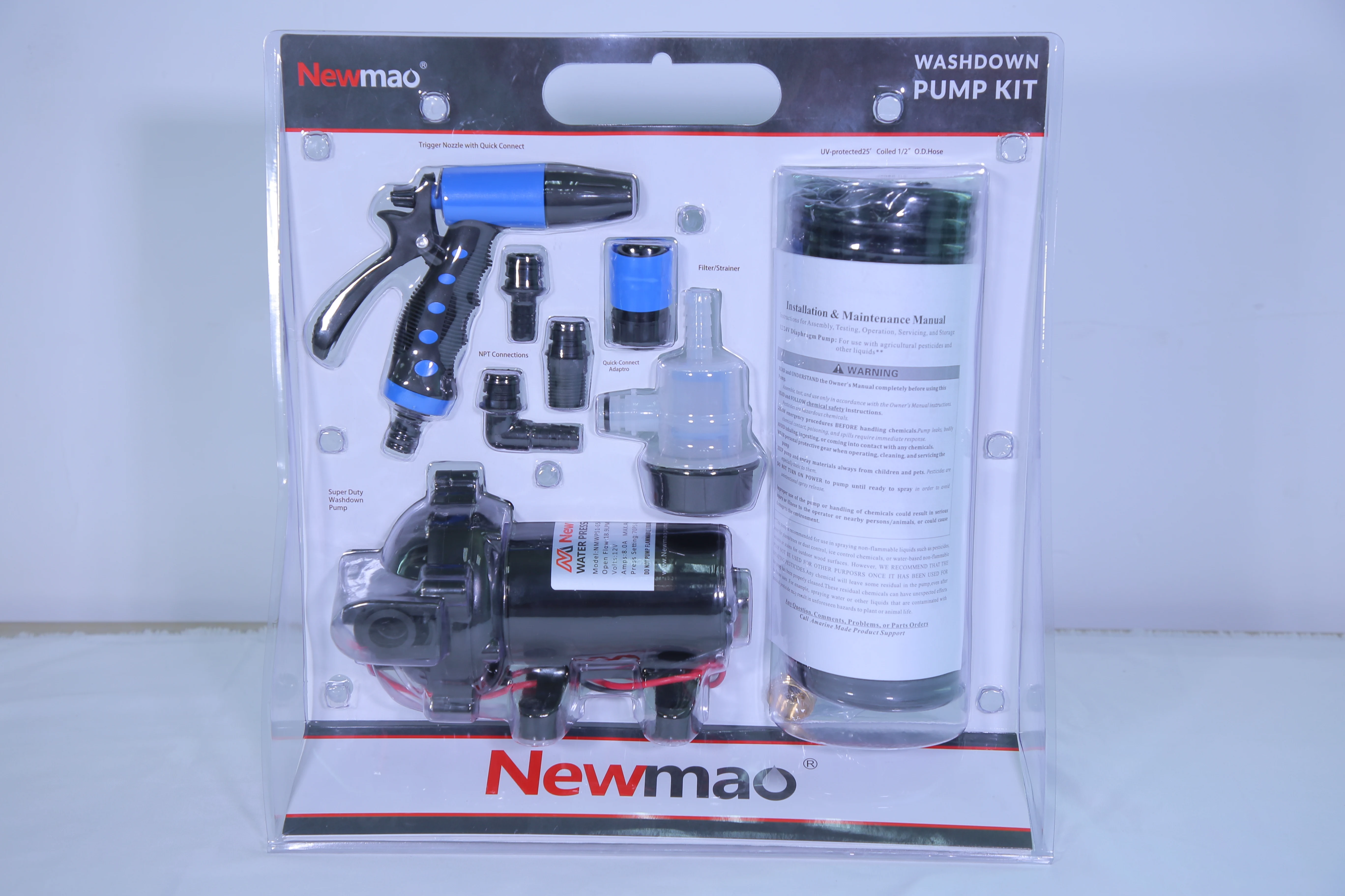 Newmao 12Volt dc portable electric power sea water fresh water pressure booster washdown pump bomba de agua