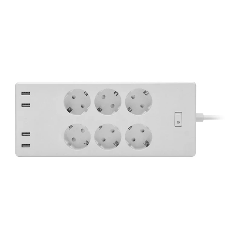 ЕС интеллигентая (ый) разъем питания с 6 розетками и 4 USB портами Умный домашний контроль коммутатор для мобильного телефона удаленное управление помощью