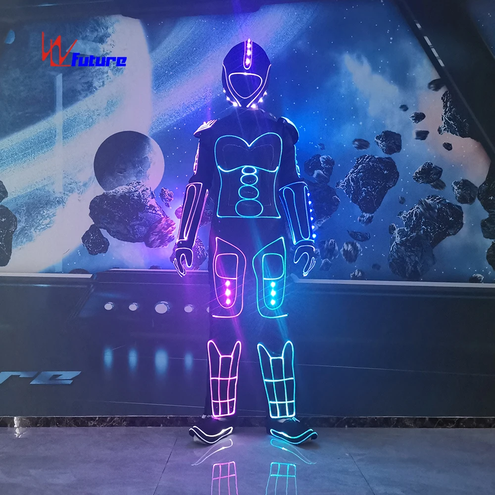 Neon luminous Warrior Costume Armor Halloween dance show Performance Clothes For Unisex