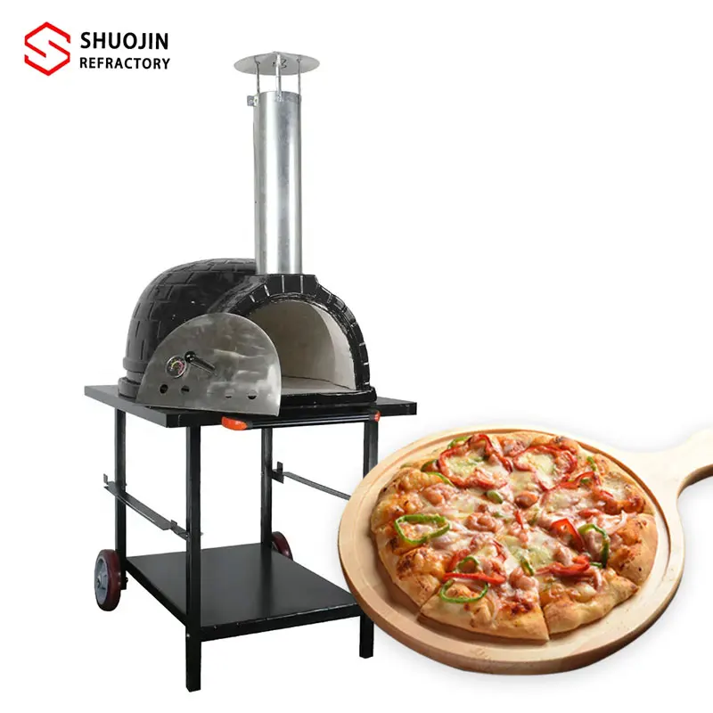 Портативная уличная терраса древесный уголь печь для пиццы 40L алюминиевый корпус Съемная керамическая Столешница цифровой гриль Бытовая Машина