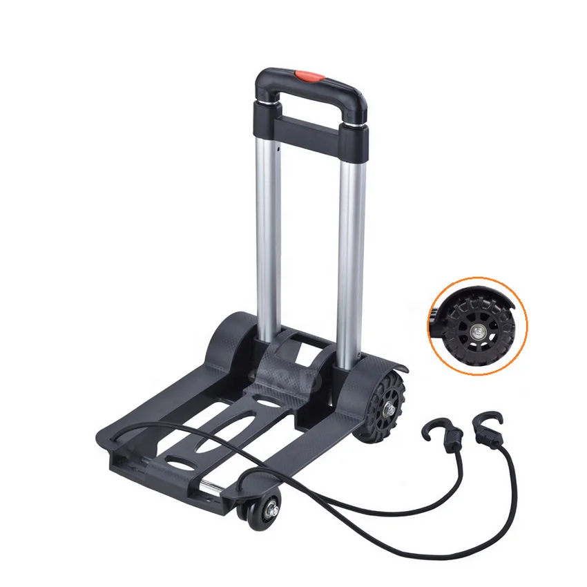 Four-wheel aluminum telescopic handle folding portable lightweight compact shopping retractable luggage hand trolley cart truck