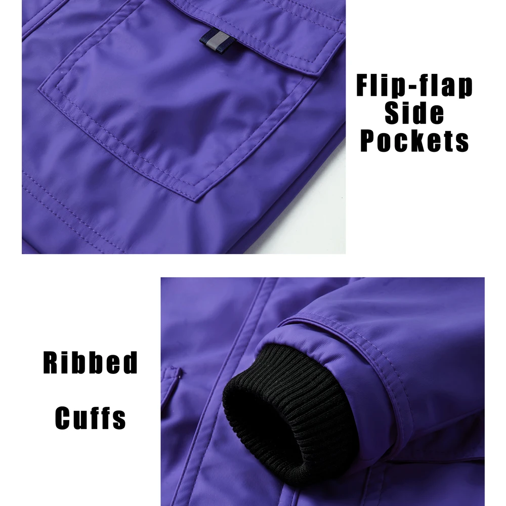 Kids Hooded Rain Jacket Waterproof Cotton Lined Raincoat  for Children Spring Fall Outwear Waterproof Jackets