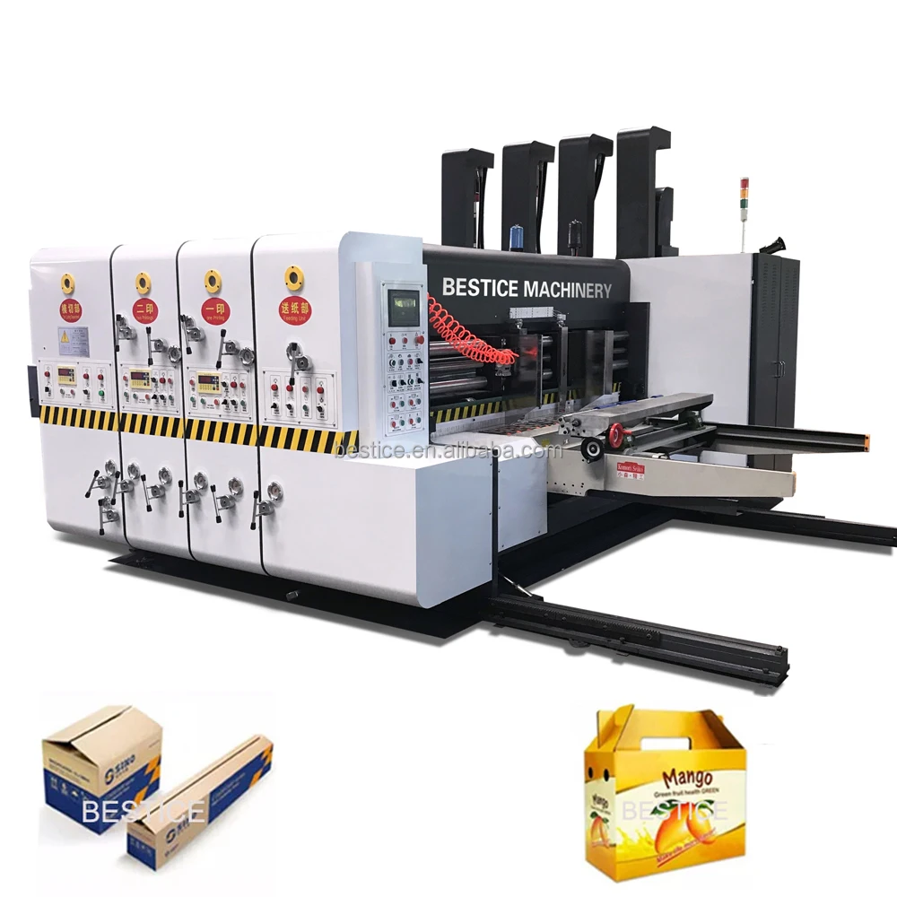CE automatic corrugated carton box maker flexographic printer slotter die cutter packing packaging machine manufacturer