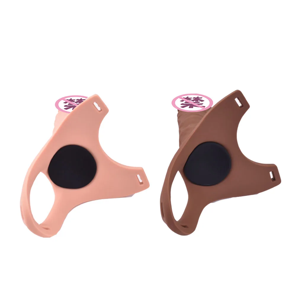 
16cm Soft Realistic Penis Strap On Hollow Enlargement Dildo Strapon Panties Silicone Strap On Dildo For Woman 