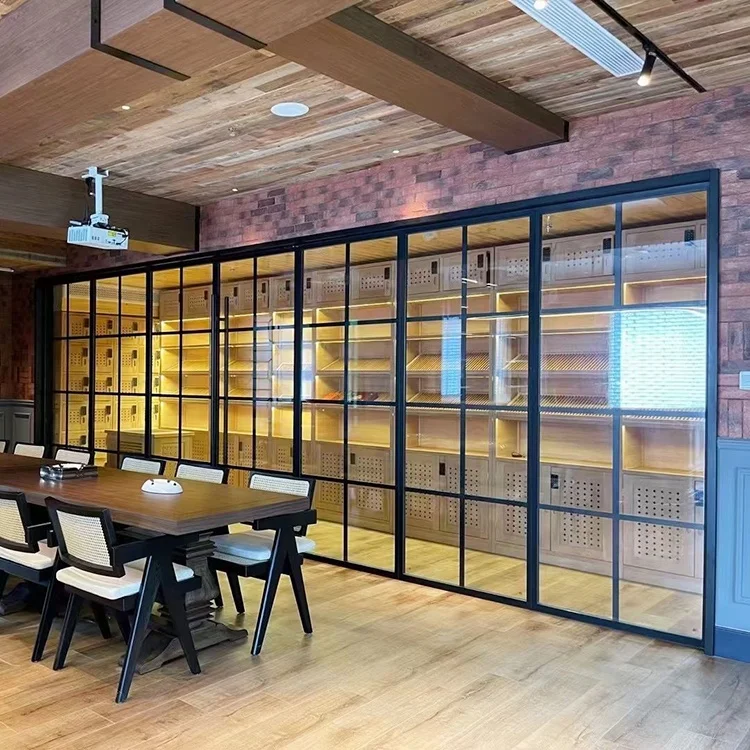 Custom-Built Cigar Storage Room with Dehumidifier Temperature Regulation and Cedar Wood Interiors for Superior Cigar Aging