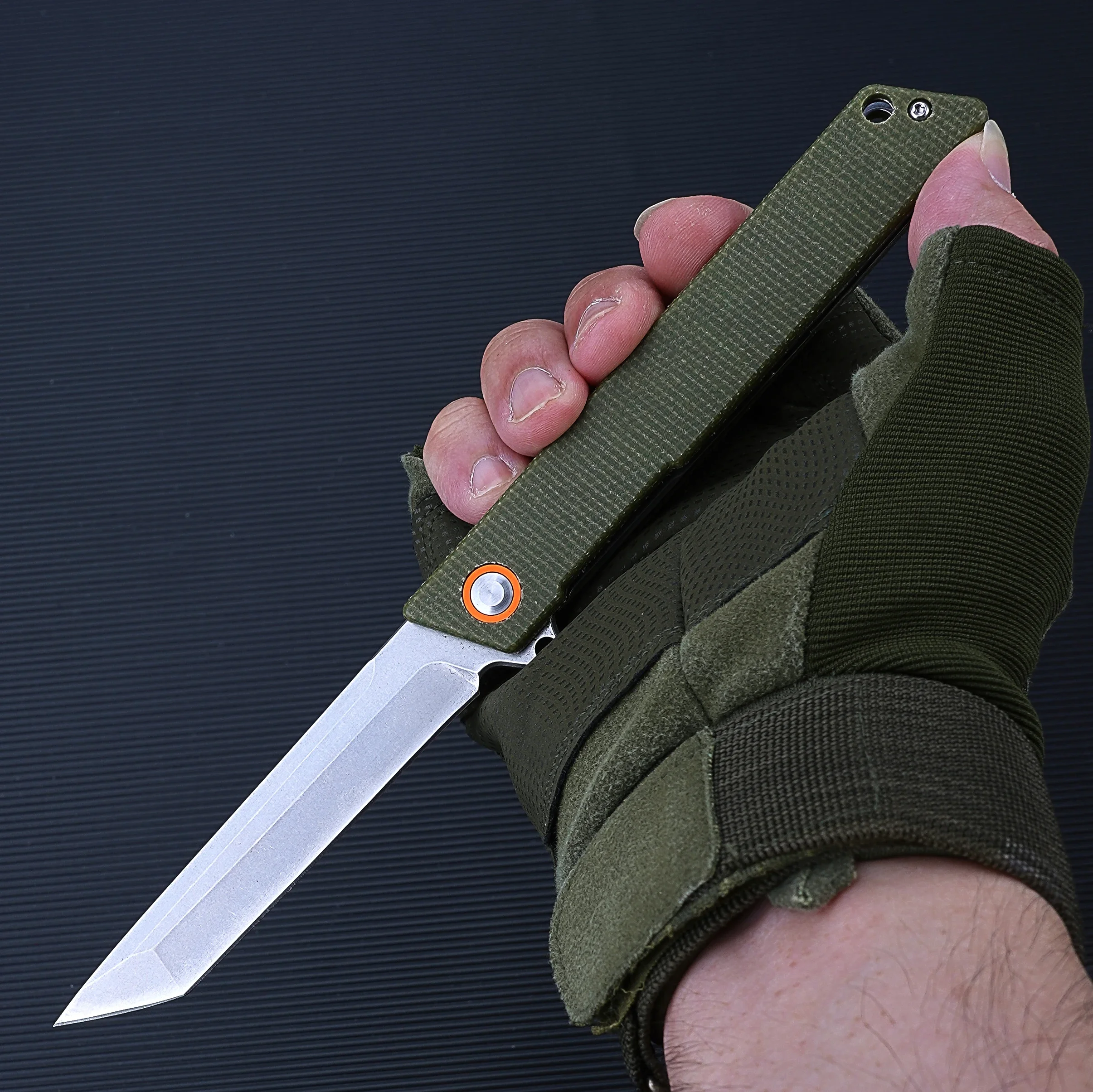 Wholesale  D2 Steel Micarta Handle Outdoor Camping Knife Small Edc Self Defense Folding Pocket Knife