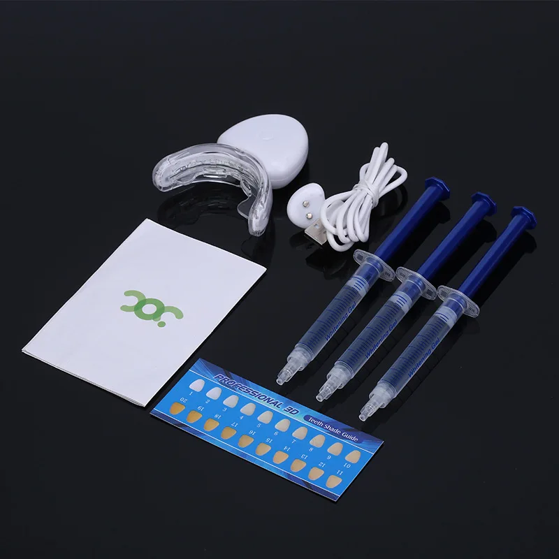 Personal Dental Bleaching Custom Food Grade U Shape UV Wireless Red Blue Ray Led Light Home Use Laser Teeth Whitening Kit