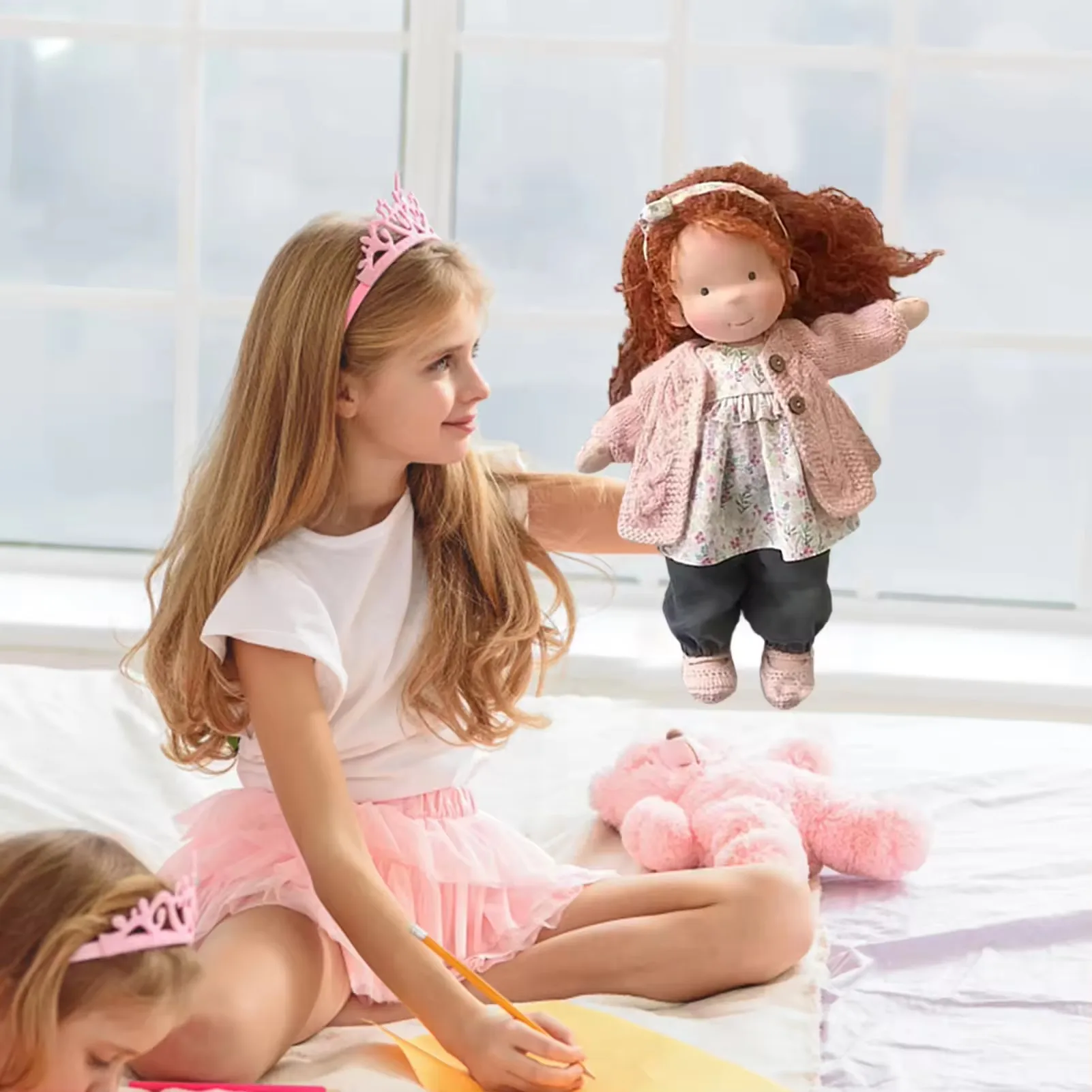 Customized popular plush toys for characters Little girl plush doll Pop character toy filled with PP cotton