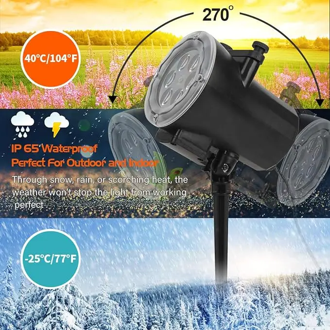 Halloween Christmas Projector Lights 16 HD Slides LED Outdoor Indoor Light with Remote Control for Party Garden Landscape Decor