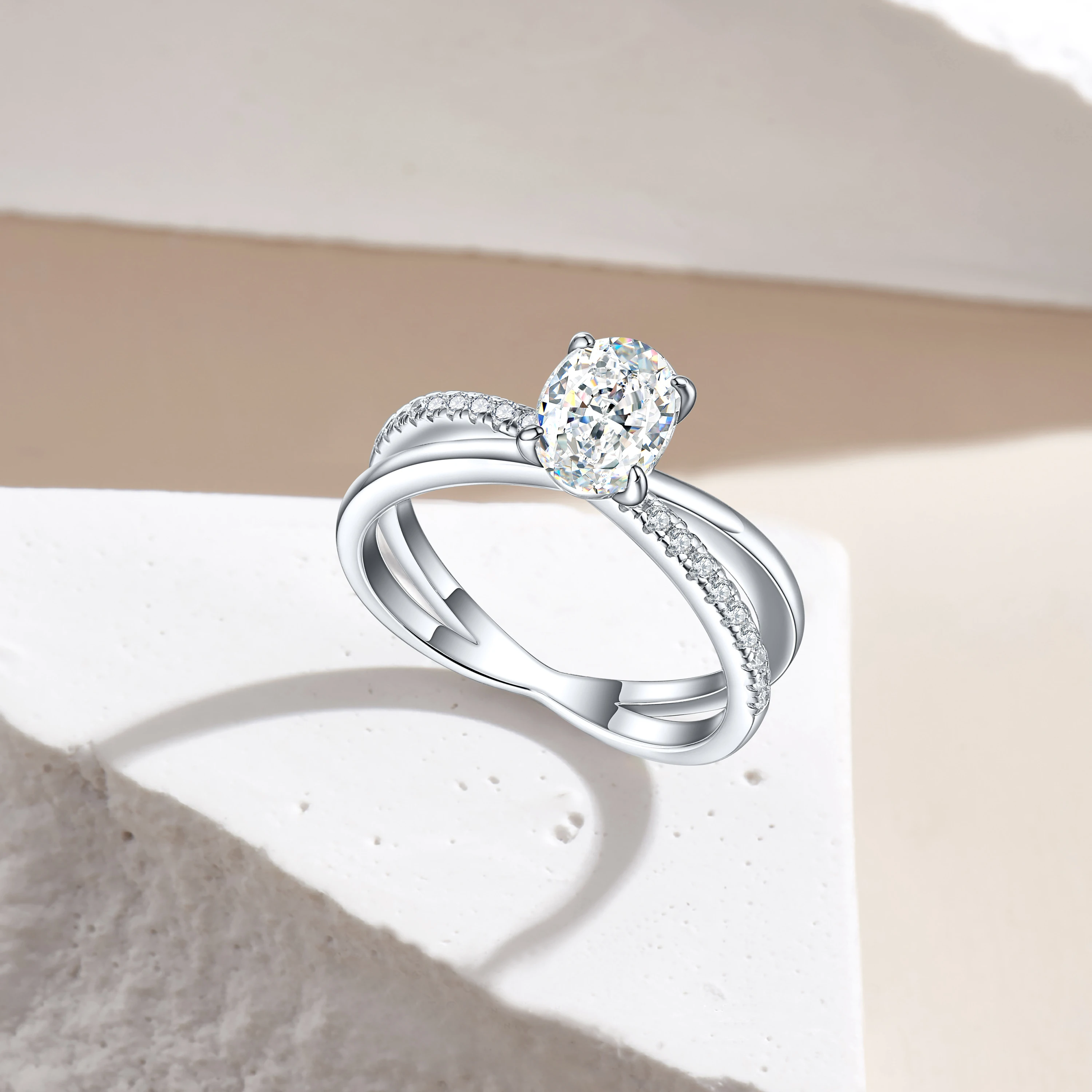 Luxury Fine Jewellery 8a Cubic Zirconia 925 Sterling Silver Women Simple Colored Ring Jewelry Lady Rhodium 18k Gold Plated