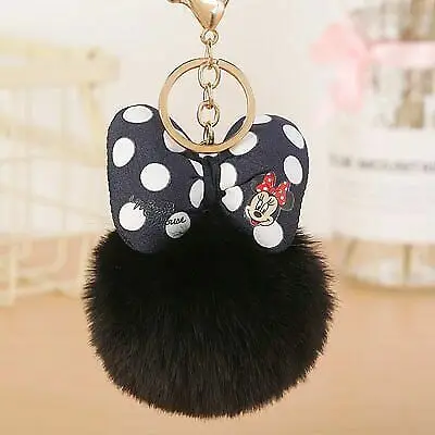 Брелок для ключей C646 с помпоном Микки и Минни Маус, 5 цветов