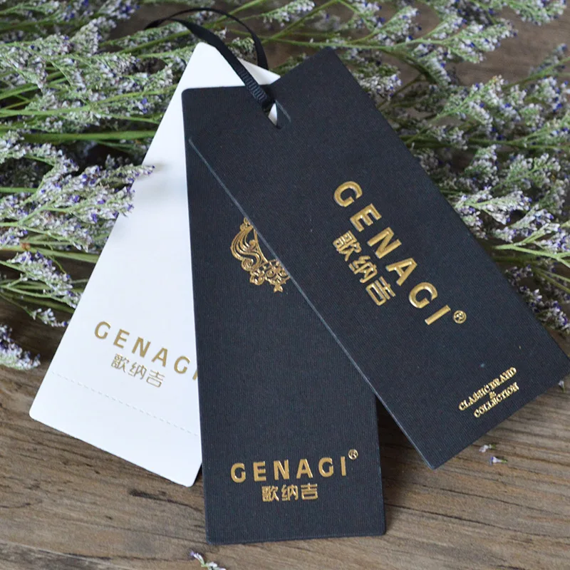Custom Luxury Garments Tags Brand Hang Tags Free Design Logo String Tag for Clothing