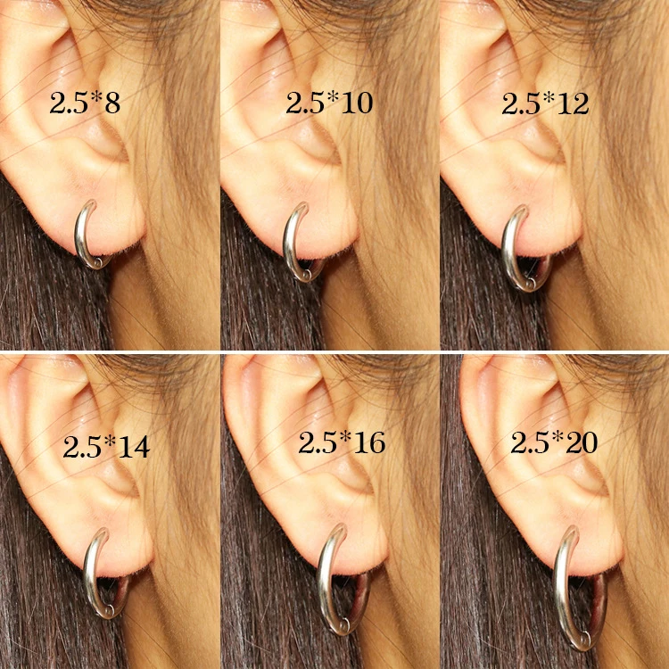 316l Surgical Stainless Steel Clipping Huggie Hoop Earring for men Women