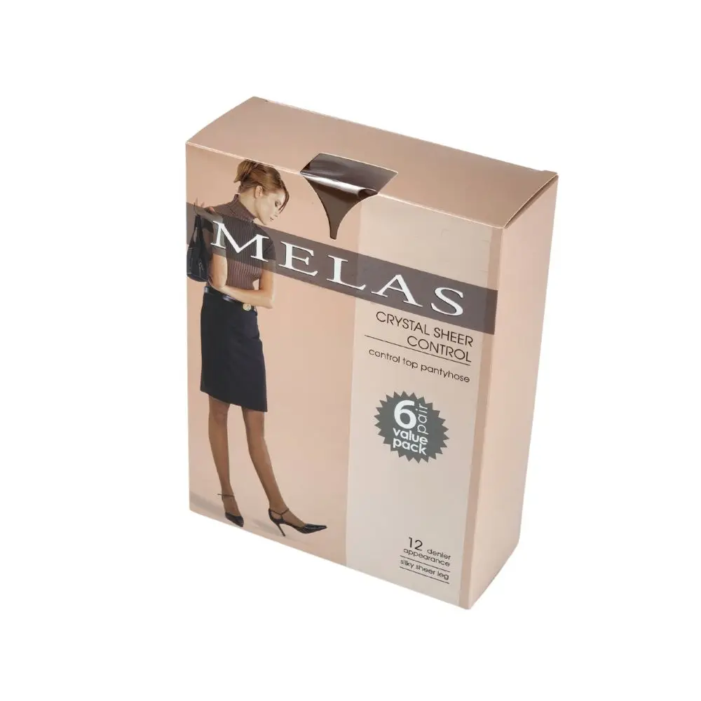 Recyclable Customized Packaging and Logo Printing Retail Womens Underwear Packaging Box with Window for Silk Stockings