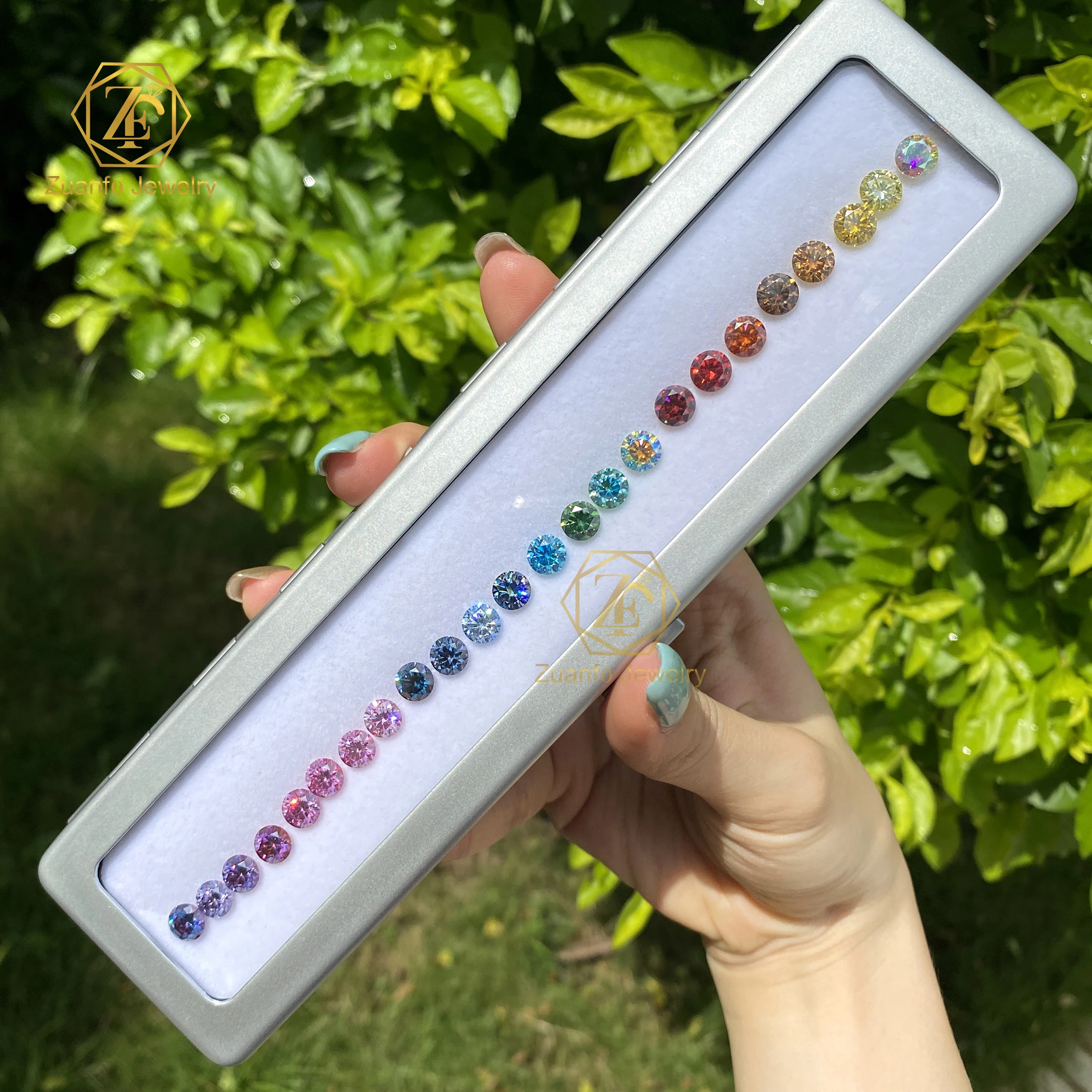 1Carat Loose big Size Gemstone 6.5mm Round Shape Synthetic multiple Color Diamond Moissanite Wholesale Price