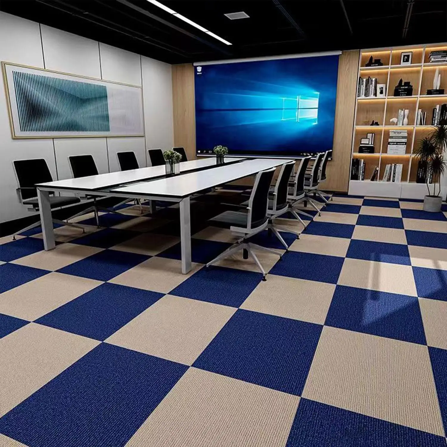 Office Carpet Tiles Commercial Carpet 12*12 Inch Square Carpet Floor Tile with Non-Slip Asphalt Backing Peel and Stick