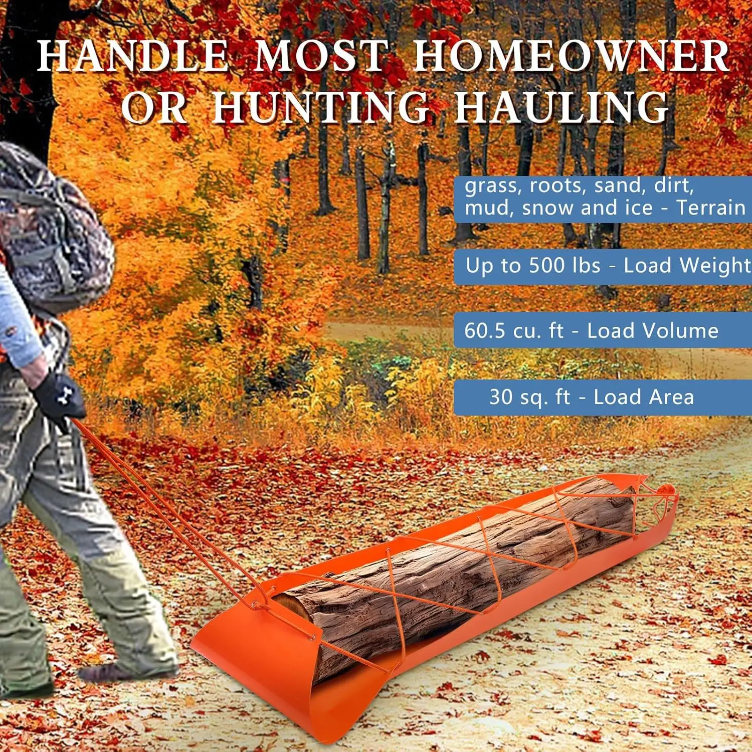 Multifunctional Deer Mat for Outdoor Sports for Ice Fishing Skiing and Sleigh Rides Hunting Supplies Drag Rope