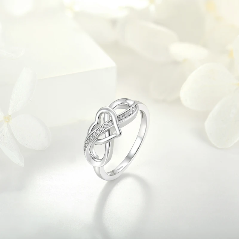 sterling silver 925 heart zirconia ring for wedding engagement wedding ring jewelry women rhodium plated jewelry custom ring