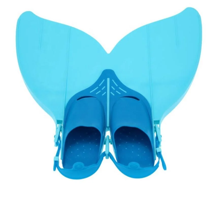 Teennager Adjustable Mermaid Tail Swim Yellow Blue Monofin