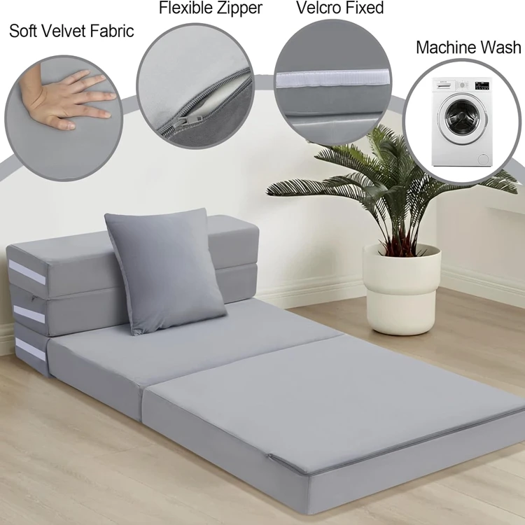 2024 Hot selling memory foam foldable mattress High Density Hypo-allergenic Memory Foam folding Mattress