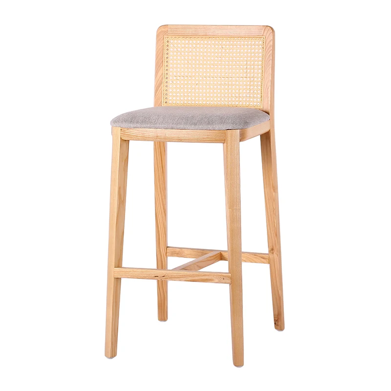Hot selling modern furniture stool leather bar stool cane wicker high bar chair