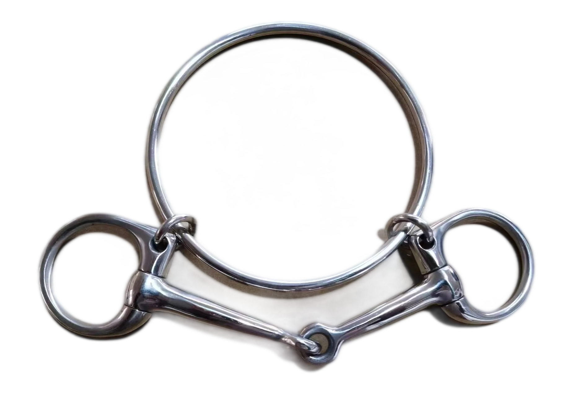 Horshi jointed one ring gag bit in stainless steel horse mouth bit for horse riding products