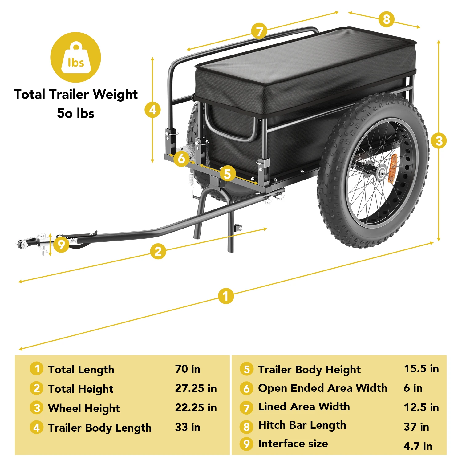 Bike trailer Hidoes outdoor camping collapsible load hauling bike trailer thule chariot