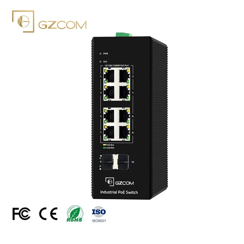 Hot Sale PoE Switch 8 Ports Gigabit L2 Managed Industrial Network PoE Switch with 2 2.5G SFP