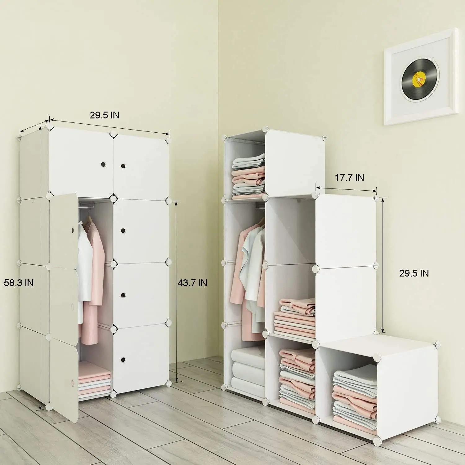 Manufacturer PP Plastic Material DIY 10 12 15 16 Assemble Cube Storage Cabinet