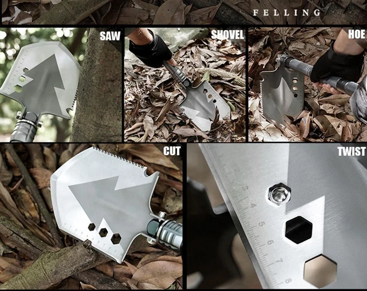 High Quality Hot Sale Multi-functional Outdoor Camping Climbing Tactical Portable Folding Survival Shovel Car emergency shovel