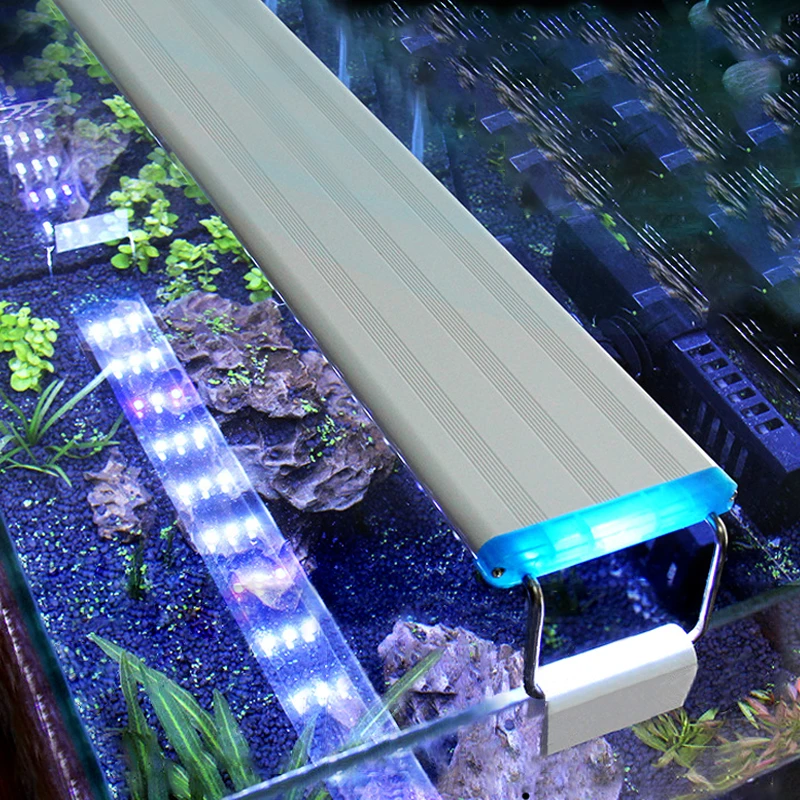 BEST Super Slim LED Aquarium Light Aquatic Plant Extensible Waterproof Clip-on Lamp Blue Aquarium Light