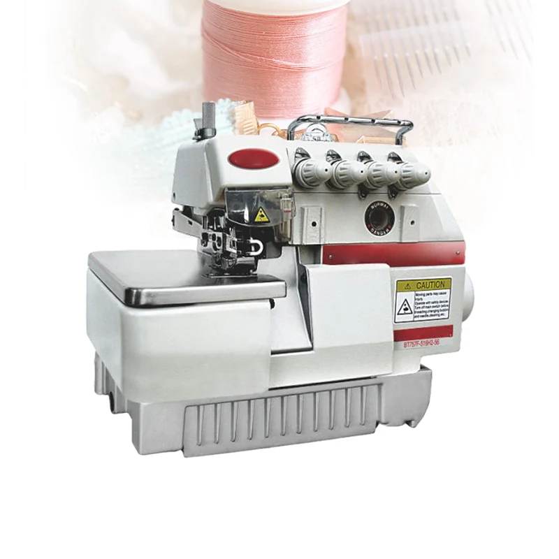 Оптовая продажа, производство одежды, промышленная цена, высокая скорость, 4 нити, плоская кровать, оверлок, швейная машина