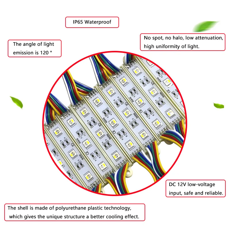4 In 1 Adjustable IP65 Waterproof 12V Display Modules RGBW SMD 5050 LED Module Lights for Advertising