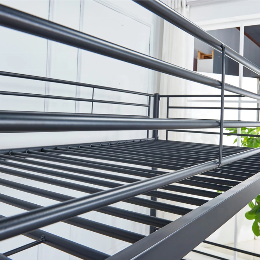 3FT High Bed with Twin Ladders and Safety Guardrail, High Sleeper & Household Space Saver, Metal Bunk Bed Loft Frame for Boys Gi